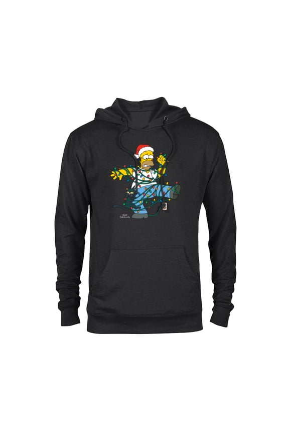 Homer and Snowball Tangled Holiday - Pullover Hoodie for Adults – Customized-Black