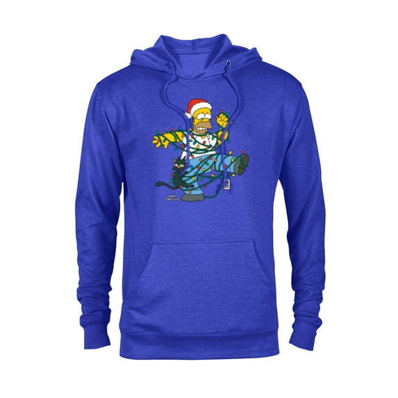 The Simpsons Homer and Snowball Tangled Holiday - Pullover Hoodie for Adults – Customized-Royal Heather