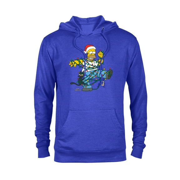 The Simpsons Homer and Snowball Tangled Holiday - Pullover Hoodie for Adults – Customized-Royal Heather
