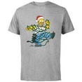 thumbnail image 1 of The Simpsons Homer and Snowball Tangled Holiday - Short Sleeve Cotton T-Shirt for Adults - Customized-Athletic Heather, 1 of 5