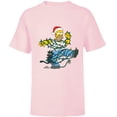 thumbnail image 1 of The Simpsons Homer and Snowball Tangled Holiday - Short Sleeve T-Shirt for Kids – Customized-Soft Pink, 1 of 5
