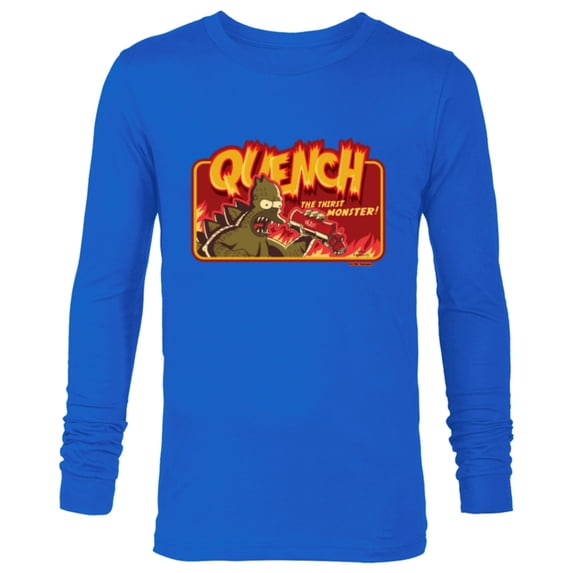 The Simpsons Homerzilla Quench the Thirst Monster - Long Sleeve T-Shirt for Men - Customized-Navy