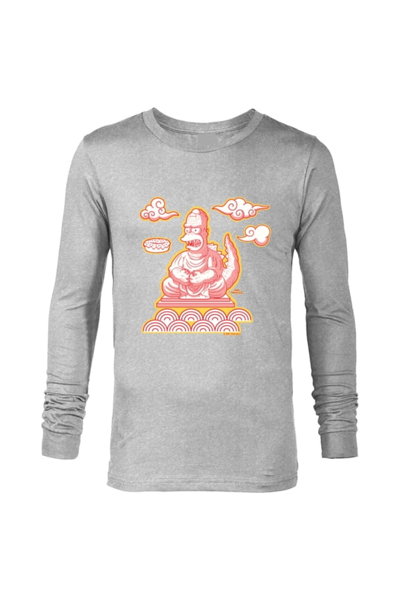 Homerzilla Kaiju Statue Treehouse of Horror - Long Sleeve T-Shirt for Men - Customized-Athletic Heather
