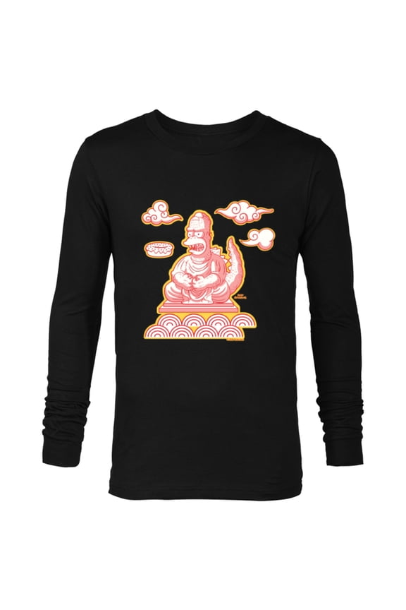 Homerzilla Kaiju Statue Treehouse of Horror - Long Sleeve T-Shirt for Men - Customized-Black
