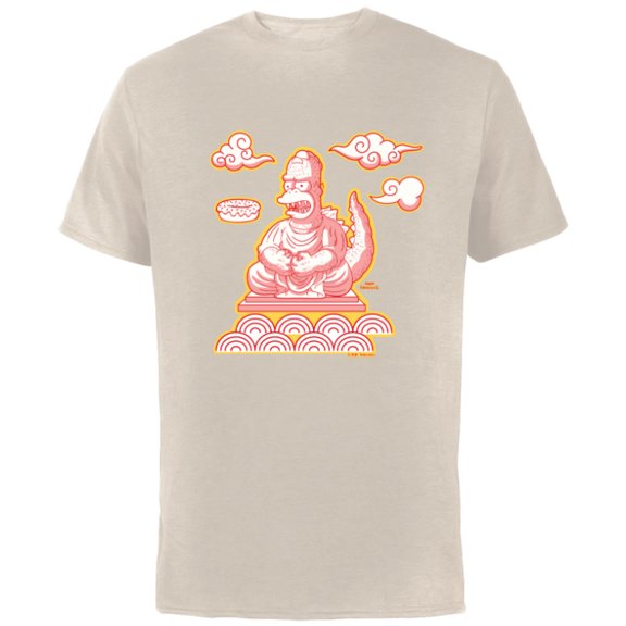 The Simpsons Homerzilla Kaiju Statue Treehouse of Horror - Short Sleeve Cotton T-Shirt for Adults - Customized-Natural