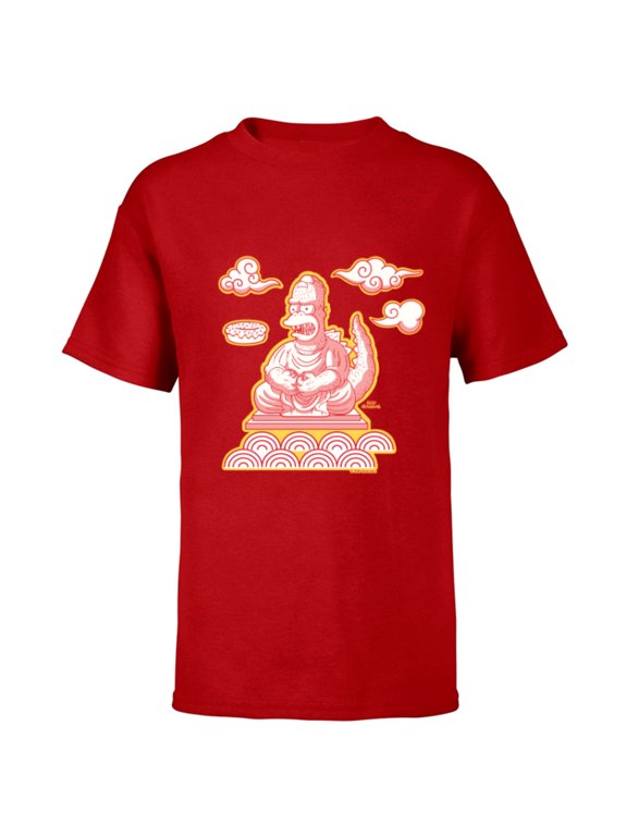 Homerzilla Kaiju Statue Treehouse of Horror - Short Sleeve T-Shirt for Kids - Customized-Red