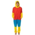 thumbnail image 1 of The Simpsons Hooded Union Suit - Men's Bart Simpson One Piece Character Costume Fleece Pajama Footless Sleeper for Men & Women, 1 of 4