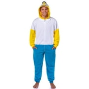 SEVEN TIMES SIX The Simpsons Hooded Union Suit | Men's Homer Simpson Adult One Piece Costume Pajama Footless Sleeper for Men & Women