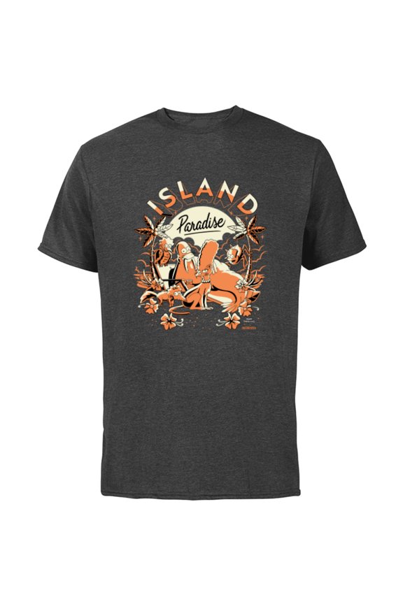 Island Paradise Treehouse of Horror - Short Sleeve Cotton T-Shirt for Adults - Customized-Charcoal