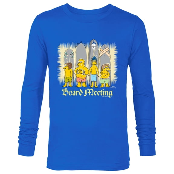 The Simpsons Isle Style Board Meeting Beach Surfing - Long Sleeve T-Shirt for Men - Customized-Navy