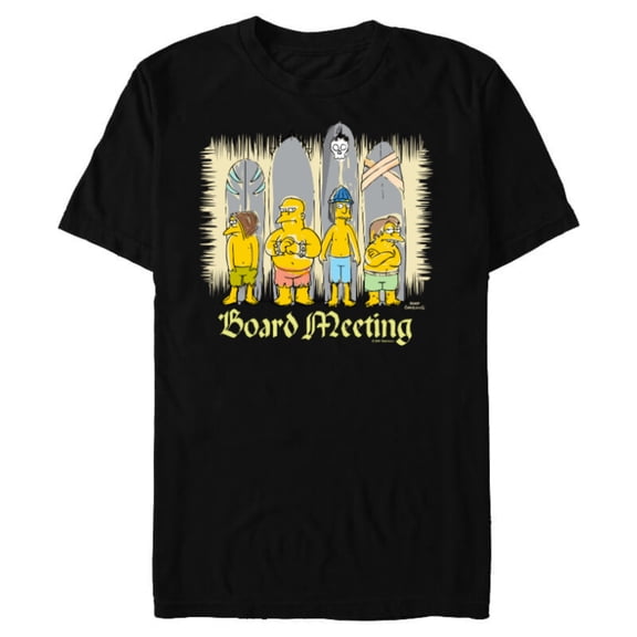 The Simpsons Isle Style Board Meeting Beach Surfing - Short Sleeve Blended T-Shirt for Adults - Customized-Black