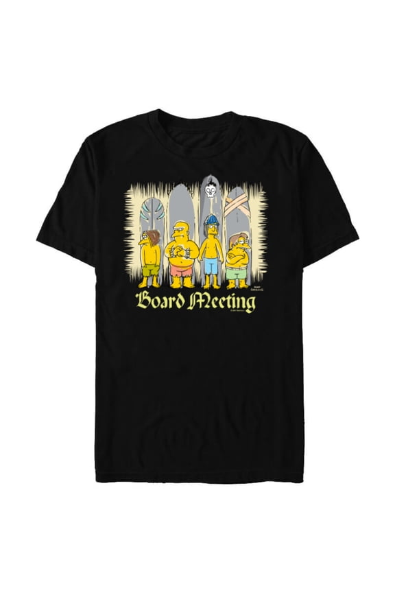 The Simpsons Isle Style Board Meeting Beach Surfing - Short Sleeve Blended T-Shirt for Adults - Customized-Black