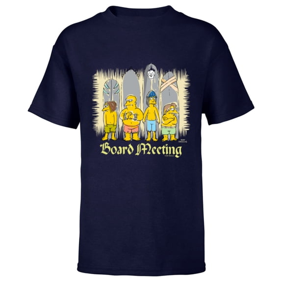 The Simpsons Isle Style Board Meeting Beach Surfing - Short Sleeve T-Shirt for Kids - Customized-Navy