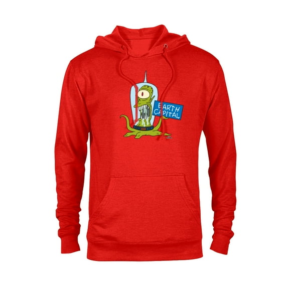 The Simpsons Kang and Kodos Earth Capital - Pullover Hoodie for Adults - Customized-Red