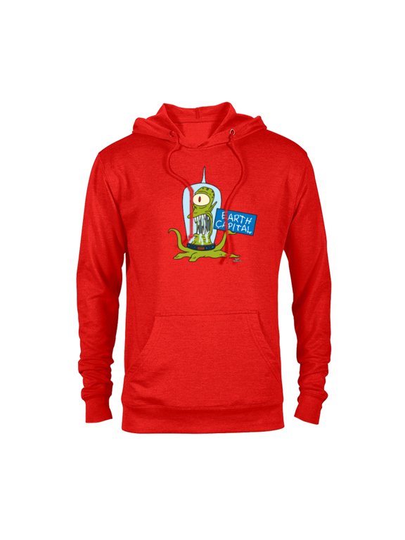 Kang and Kodos Earth Capital - Pullover Hoodie for Adults - Customized-Red