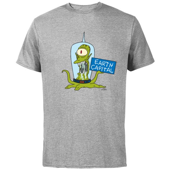The Simpsons Kang and Kodos Earth Capital - Short Sleeve Cotton T-Shirt for Adults - Customized-Athletic Heather