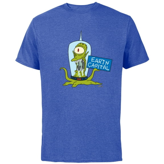 The Simpsons Kang and Kodos Earth Capital - Short Sleeve Cotton T-Shirt for Adults - Customized-Royal Heather