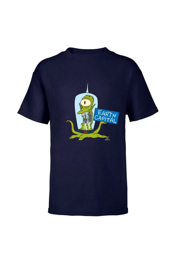 Kang and Kodos Earth Capital - Short Sleeve T-Shirt for Kids - Customized-Navy