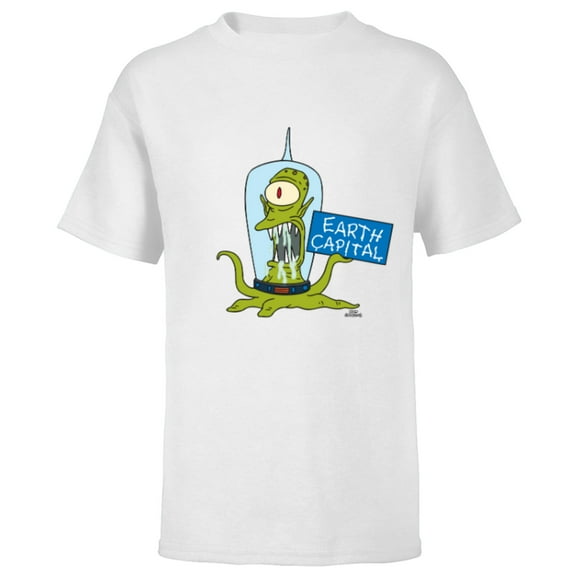 The Simpsons Kang and Kodos Earth Capital - Short Sleeve T-Shirt for Kids - Customized-White