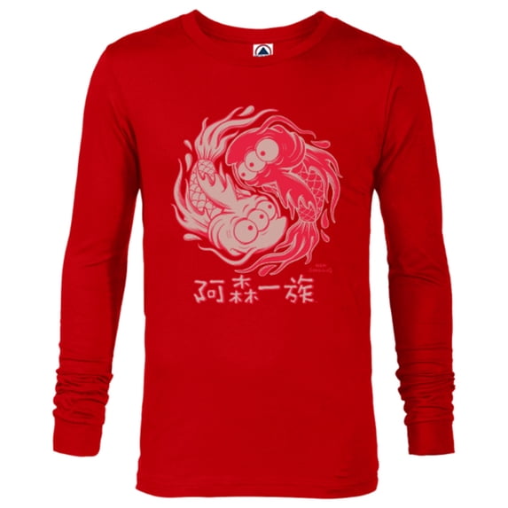 The Simpsons Koi Blinky Yin Yang Japanese - Long Sleeve T-Shirt for Men – Customized-New Red
