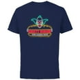 thumbnail image 1 of The Simpsons Krusty Burger Over Dozens Sold Neon Sign - Short Sleeve Cotton T-Shirt for Adults - Customized-Navy, 1 of 5