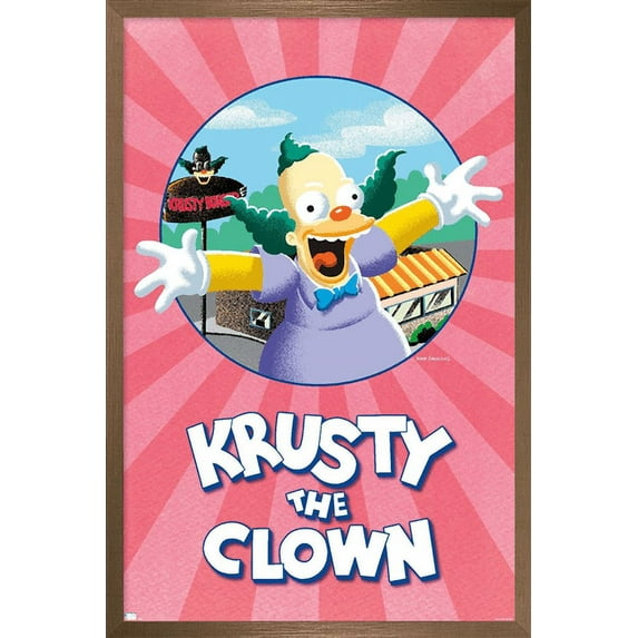 The Simpsons - Krusty The Clown Wall Poster, 22.375" x 34", Framed