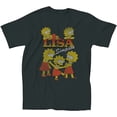 thumbnail image 1 of The Simpsons Ladies Dye Shirt - Lisa, Bart and Homer Simpson Tee Tie Dye Graphic T-Shirt Vintage Black Wash, XX-Large, 1 of 7