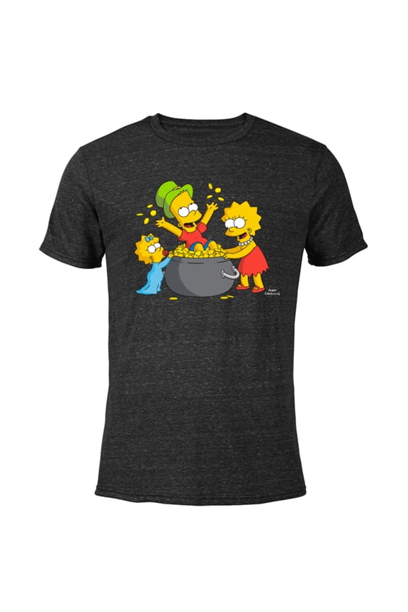 Lisa Bart Maggie Pot of Gold St. Patrick’s Day - Short Sleeve Blended T-Shirt for Adults - Customized-Black