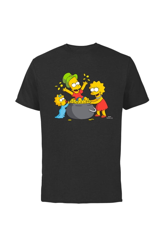 Lisa Bart Maggie Pot of Gold St. Patrick’s Day - Short Sleeve Cotton T-Shirt for Adults - Customized-Black