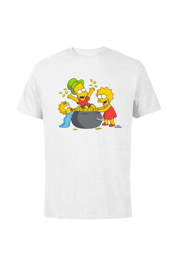 Lisa Bart Maggie Pot of Gold St. Patrick’s Day - Short Sleeve Cotton T-Shirt for Adults - Customized-White