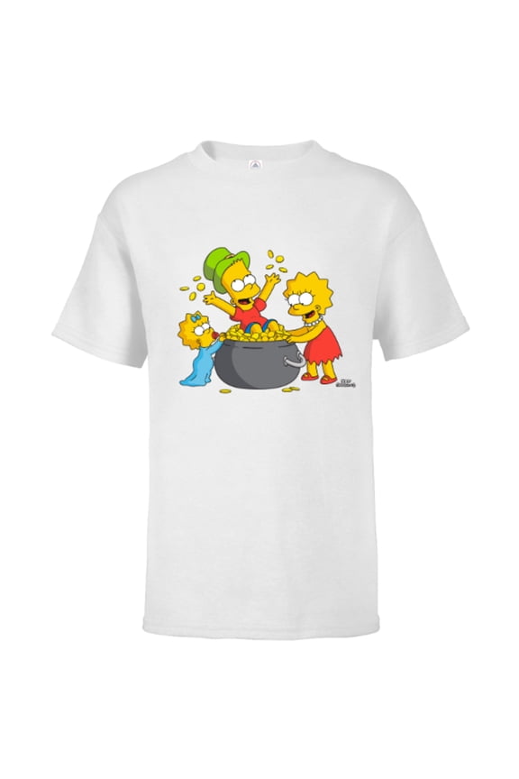 Lisa Bart Maggie Pot of Gold St. Patrick’s Day - Short Sleeve T-Shirt for Kids - Customized-White