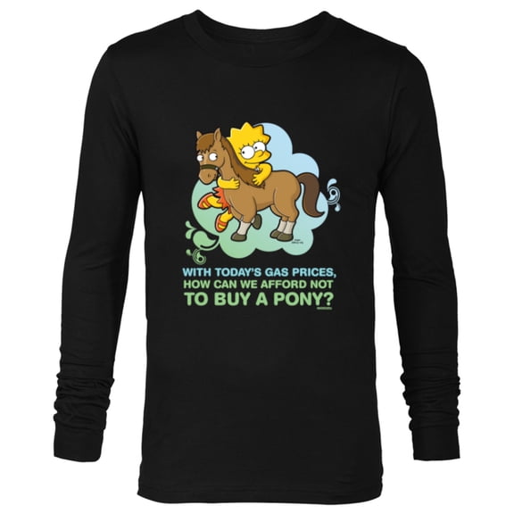 The Simpsons Lisa Simpson Buy a Pony Retro - Long Sleeve T-Shirt for Men - Customized-Black