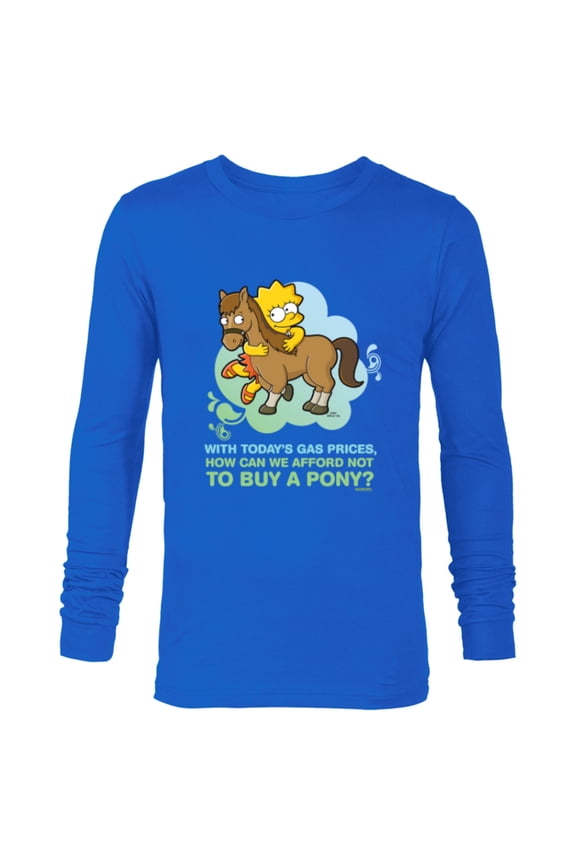 Lisa Simpson Buy a Pony Retro - Long Sleeve T-Shirt for Men - Customized-Navy