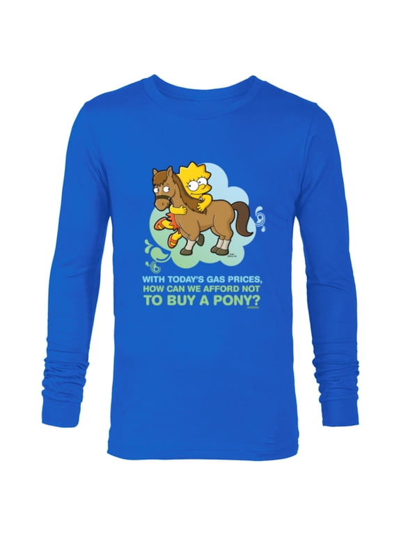 Lisa Simpson Buy a Pony Retro - Long Sleeve T-Shirt for Men - Customized-Navy