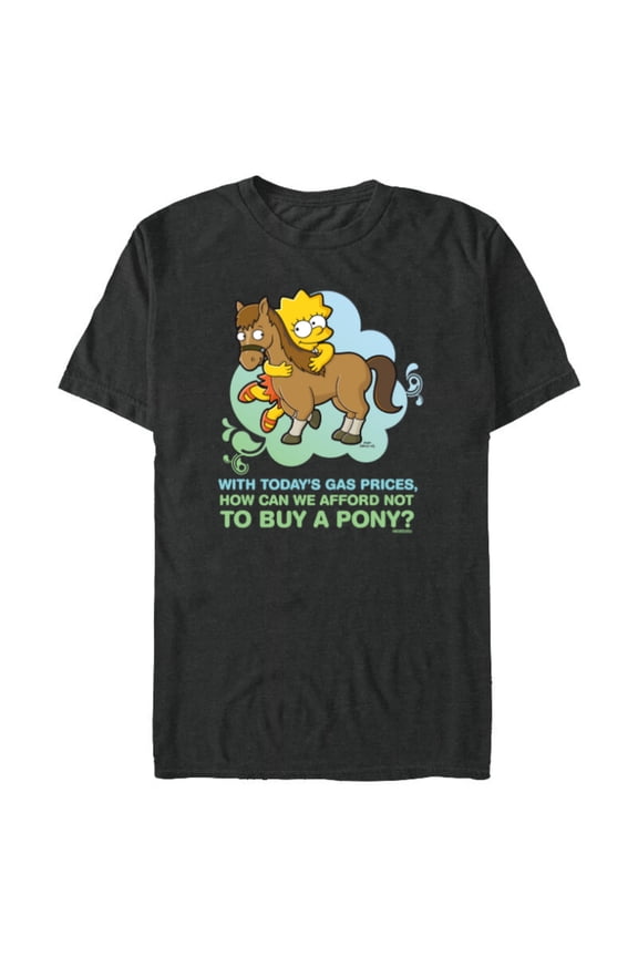 Lisa Simpson Buy a Pony Retro - Short Sleeve Blended T-Shirt for Adults - Customized-Dark Heather