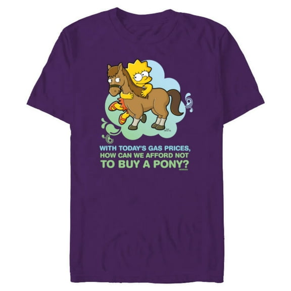 The Simpsons Lisa Simpson Buy a Pony Retro - Short Sleeve Blended T-Shirt for Adults - Customized-Purple