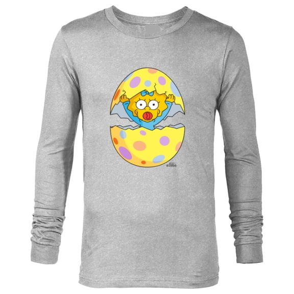 The Simpsons Maggie Easter Egg Grass Green - Long Sleeve T-Shirt for Men - Customized-Athletic Heather