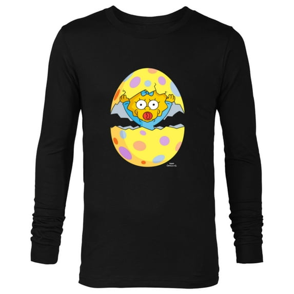 The Simpsons Maggie Easter Egg Grass Green - Long Sleeve T-Shirt for Men - Customized-Black