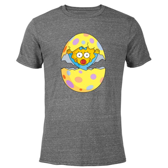 The Simpsons Maggie Easter Egg Grass Green - Short Sleeve Blended T-Shirt for Adults - Customized-Dark Heather