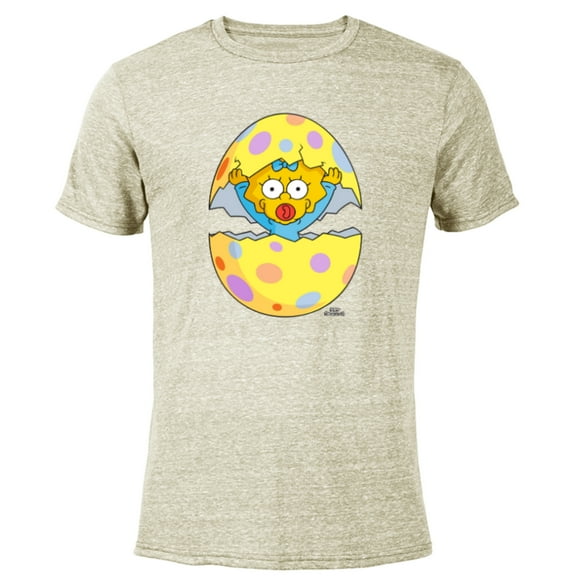 The Simpsons Maggie Easter Egg Grass Green - Short Sleeve Blended T-Shirt for Adults - Customized-Yellow