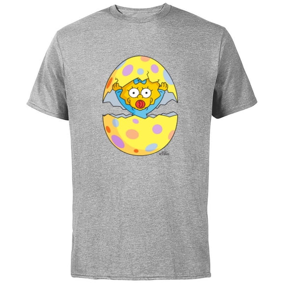 The Simpsons Maggie Easter Egg Grass Green - Short Sleeve Cotton T-Shirt for Adults - Customized-Athletic Heather