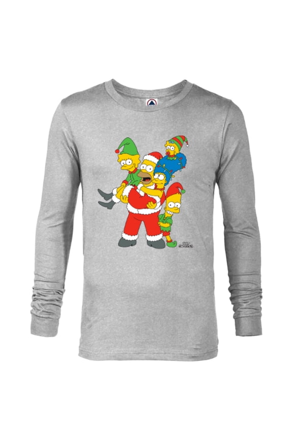 Marge Homer Bart Lisa Maggie Holiday - Long Sleeve T-Shirt for Men – Customized-Athletic Heather