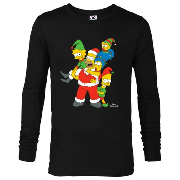 The Simpsons Marge Homer Bart Lisa Maggie Holiday - Long Sleeve T-Shirt for Men – Customized-Black