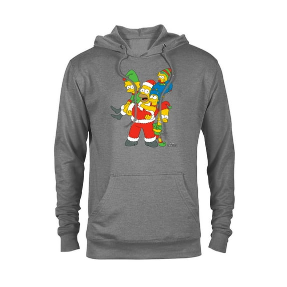 The Simpsons Marge Homer Bart Lisa Maggie Holiday - Pullover Hoodie for Adults – Customized-Graphite Heather