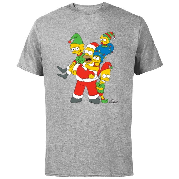 The Simpsons Marge Homer Bart Lisa Maggie Holiday - Short Sleeve Cotton T-Shirt for Adults - Customized-Athletic Heather