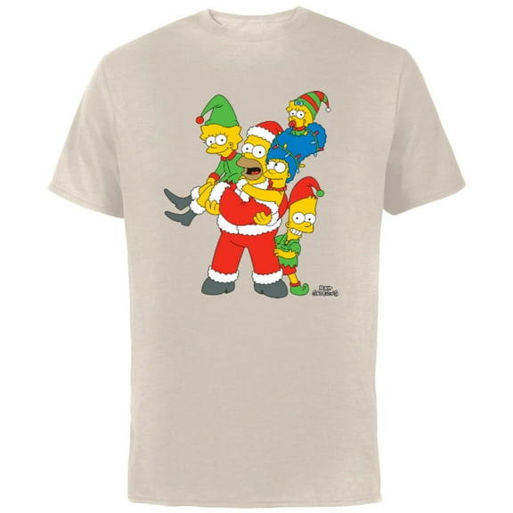 The Simpsons Marge Homer Bart Lisa Maggie Holiday - Short Sleeve Cotton T-Shirt for Adults - Customized-Natural