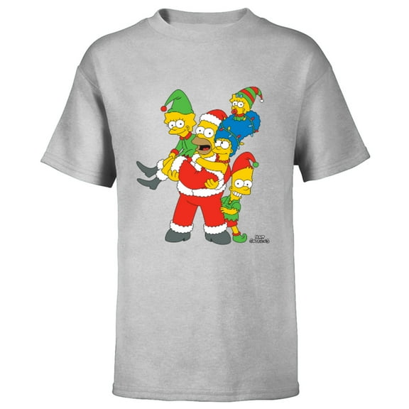 The Simpsons Marge Homer Bart Lisa Maggie Holiday - Short Sleeve T-Shirt for Kids – Customized-Athletic Heather