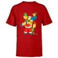 thumbnail image 1 of The Simpsons Marge Homer Bart Lisa Maggie Holiday - Short Sleeve T-Shirt for Kids – Customized-Red, 1 of 5