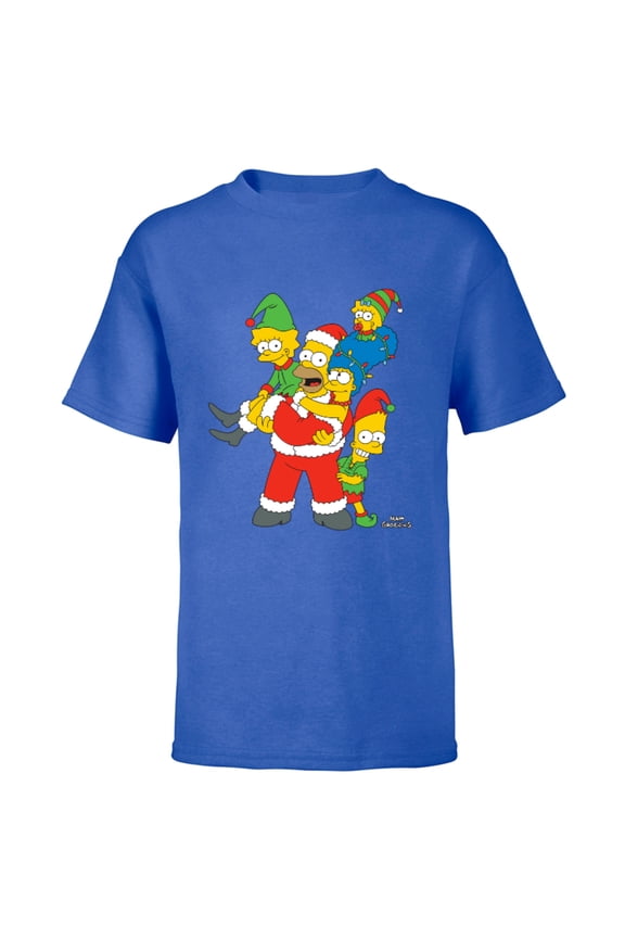 Marge Homer Bart Lisa Maggie Holiday - Short Sleeve T-Shirt for Kids – Customized-Royal