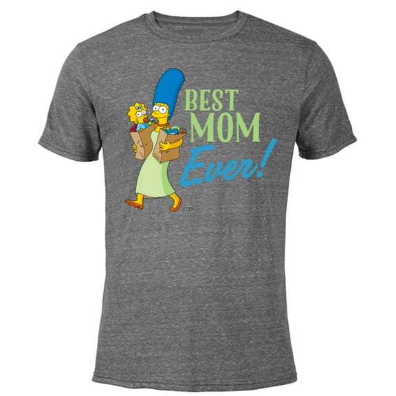 The Simpsons Marge Simpson Best Mom Ever - Short Sleeve Blended T-Shirt for Adults - Customized-Dark Heather